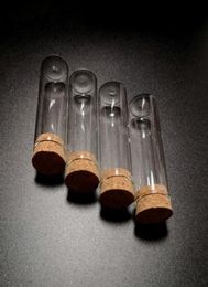 Fournitures de laboratoire 102050Pcs 15ml 25ml Tubes à essai à fond plat avec bouchon en liège Verre souhaitant des pots de bouteilles de stockage pour les tests de laboratoire 4828154