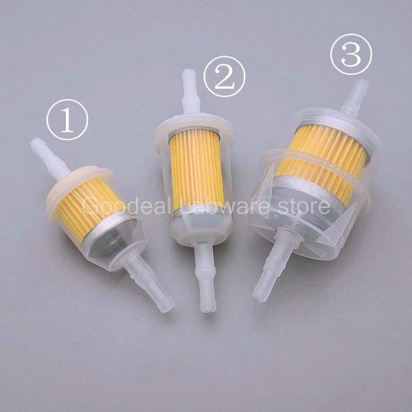 Fournitures de laboratoire 10 pcs/lot petit/moyen/grand filtre à gaz de cylindre en plastique avec papier jaune pour détecteur d'analyse d'échappement de pompe à vide