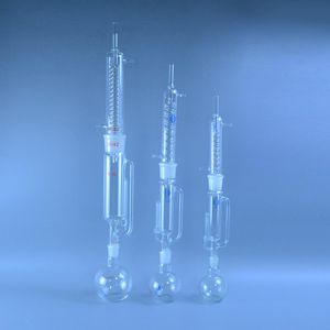 Suministros de laboratorio 150ml/250ml/500ml Glass Soxhlet Extractor condensador y cuerpo con kit de cristalería en espiral