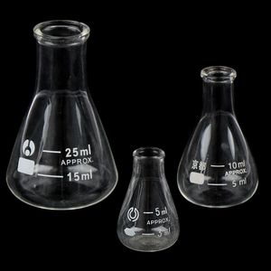 Laboratoriumbenodigdheden 1 stks 10/25 ml glas conische erlenmeyer fles borosilicaat