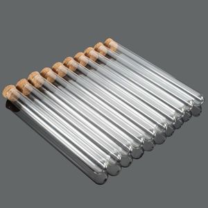 Fournitures de laboratoire 20pcs 16x150mm Tube à essai en plastique avec bouchon en liège Instrument de laboratoire général pour l'expérience physique et chimique 352W