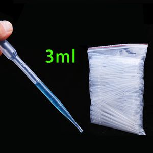 Lab levert 50 ~ 1000pcs, 3 ml Disposable Gediplomaliseerde Pasteur Pipet Plastic Pipet Transparant Druppel Pasteur Laboratorium Experiment Tools