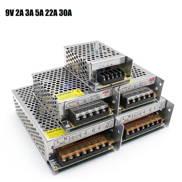 Transformateur de laboratoire 9V Éclairage LED Alimentation électrique 9V AC CC Source Haute Tension Construction LED 2A 3A 5A 22A 30A