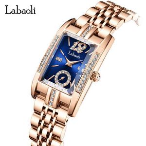 Labaoli Watch Womens Fashion Square Independent Second Disco Exquisito Steel Band Waterproof Quartz