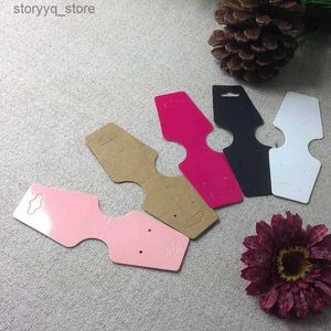 Étiquettes Étiquettes 1lot = 100 pcs Vente Chaude Rose/Noir/blanc/kraft Rose Rouge Collier Carte 4.5*12 cm papier bijoux affichage paquet étiquette carte Q240217