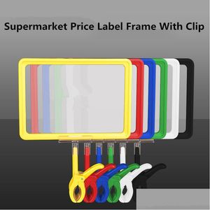 Labels Tags 5 stuks Label A5 Supermarkt Plastic Prijs Teken Holder met popclip Product Papierframe Bord Drop Delivery Office S DHBLM