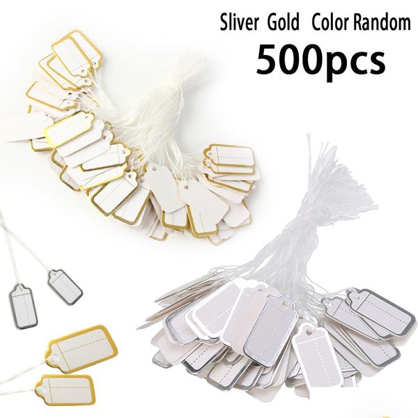 Étiquettes Étiquettes 500Pcs / Set Papier Prix Tête Étiquette Bijoux Vêtements Diy Étiquette Volante Vierge Carte-Cadeau Drop Delivery Bureau École Affaires I Dhsbt