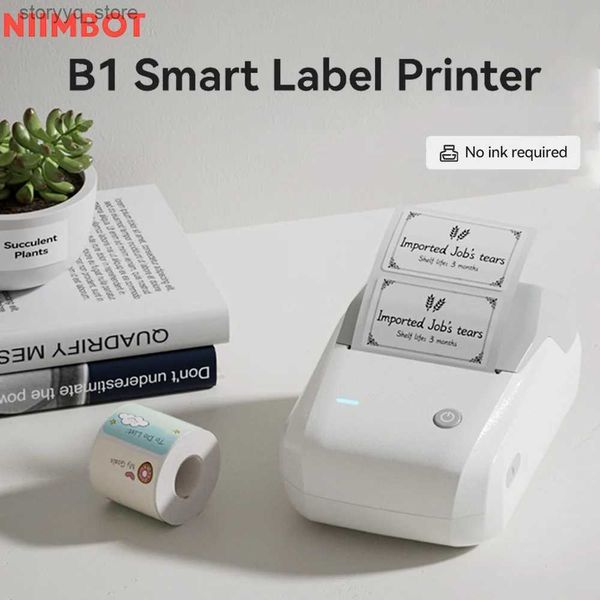 Étiquettes Étiquettes Niimbot B1 Imprimante d'étiquettes Mini 20-50 mm sans fil Bluetooth Étiqueteuse de poche Autocollant adhésif Étiquette UV Prix Imprimante d'étiquettes thermique Q240217