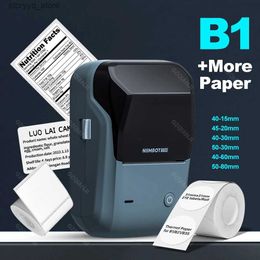 Étiquettes Étiquettes Niimbot B1 Imprimante d'étiquettes Portable Machine thermique portative Bluetooth Code à barres QR Code Autocollant Papier Couleur Rouleaux Étiqueteuse Étiquette Blanche Q240217