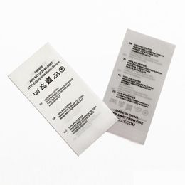 Étiquettes Étiquettes Étiquettes de soins de ruban de satin Impression d'étiquettes 1000pcs Encre noire imprimée sur les deux faces Lavage à coupe droite pour la livraison directe de vêtements de DH6ET