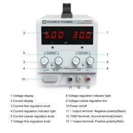 Alimentation en laboratoire 220V 30V10A Régulateur de courant Commutateur d'alimentation Alimentation Alimentation Réglateur de tension Ajustement Source 3 LED