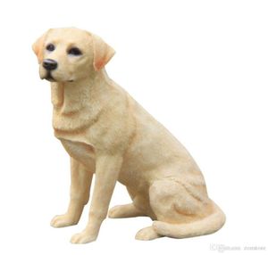 Labrador Retriever Dog Figurine Hand sculpté Artisanat Résine Statue Animal Art Home Decoration Ornements Gendages Kids2708361