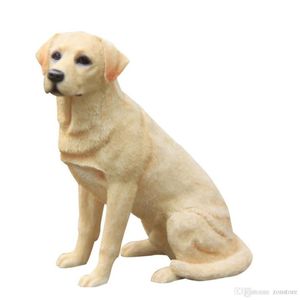 Labrador Retriever Dog Figurine Hand Scarved Crafts Resin Statue Animal Art Home Decoration Ornements Kids Gifts229c