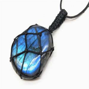 Collier Labradorite, pendentif en pierre naturelle, collier tressé, Yoga, macramé, énergie Dragons, cœur 1277x