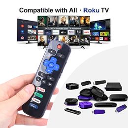 Control remoto inteligente Labratek para Roku Tv Control remoto de código fijo remoto con Netflix y Hulu Youtube Rf Módulo receptor para todas las series Roku TVTCLHisense TV