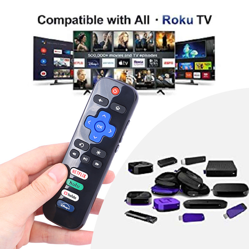 roku TV用のLabratekスマートリモートコントロールNetflixとHulu YouTube RF Receiver Moduleを備えたリモコンリモコンTVTCLHISENSEテレビ