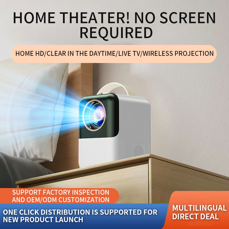 Labratek X10 Projectors 4K Проекторы сотовых телефонов 720p OEM Smart Android 10.0 HD 5G Home Theatre Portable Office Projector Projector Smart Home Theatre