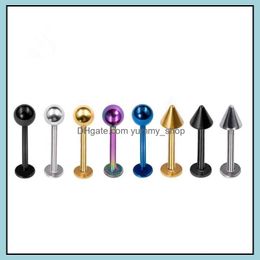 Labret Jewelrytapered / Ball Spike Acier Inoxydable Tragus Oreille Lip Labret Anneaux Helix Boucle D'oreille Corps Piercing Bijoux Drop Delivery 2021 Xc35G