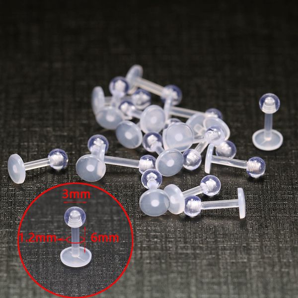 Labret Lip Piercing Bijoux 1000 PCS En Gros Transparent Anneaux Oreille Goujons Boucles D'oreilles Sourcil Ventre Nombril Acrylique Invisible 230614