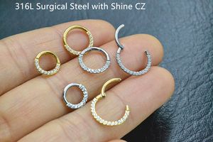 Labret Lip Piercing Sieraden 10 stks Body 316L Staal CZ Neus Ring Oor Helix Daith Kraakbeen Tragus Earring Septum 16g 230614