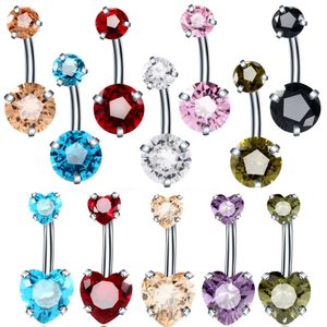 Labret Lip Piercing Bijoux 10Pcs Acier Cristal Nombril Anneaux Nombril Piercings 14G Barbell Drop Dangle Sexy 230614