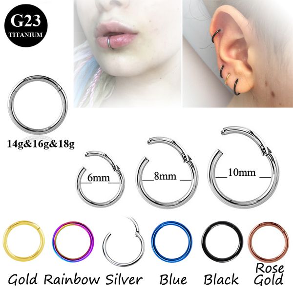 Labret lèvres Piercing bijoux 10 pièces en gros G23 articulé Segment anneau nez mamelon Septum Cartilage Tragus Clicker captif 230906