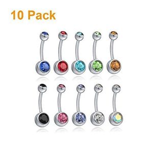 Labret Lip Piercing Bijoux Double diamant paquet forage nombril anneau nombril nombril bouton crevaison corps humain bijoux 230814