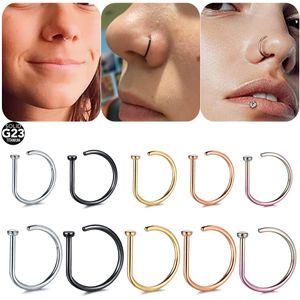 Labret Lip Piercing Jewelry 10pcslot D Shape Nariz Septum Rings Hoop 20G 18G Nostril Stud Earring Cartilage Piercings Fake Nose 230906