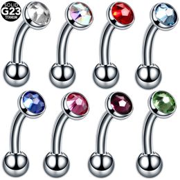 Labret Lip Piercing Bijoux 10Pcslot Sourcil Banane Cristal Langue Anneau Sexy Femmes Daith Boucle D'oreille Corps 14G 230906