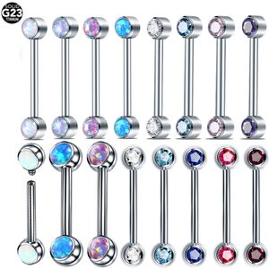 Labret Lip Piercing Bijoux 10Pcslot G23 Double Ball Langue Anneau Fileté Intérieur Mamelon Droit Barbells Tragus Helix Oreille Cartilage Piercings 230906