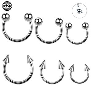 Labret Lip Piercing Sieraden 10Pcslot G23 Intern Draad Bal Hoefijzer Ring Oor Tragus Wenkbrauw Neus Hoop Septum Body 230614