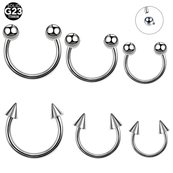 Labret Lip Piercing Bijoux 10Pcslot G23 Filetage Intérieur Boule Fer À Cheval Anneau Oreille Tragus Sourcil Nez Cerceau Septum Corps 230614