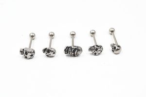 Labret Lip Piercing Jewelry 14g 50pcs Envío gratuito Body PUNK EMO Skull Head Langue Lengua Anillo Bar Pezón Sheild Barbells 230906