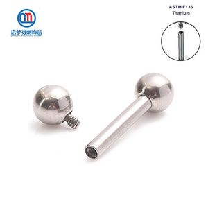 Labret Lip Piercing Bijoux 14G ASTM 36 Langue Piercings Filetage Interne Barbell Anneaux Lengua Mamelon Bar Oreille Tragus 230906