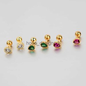 Labret Lip Piercing Sieraden 2PC Kleine Waterdruppel Zirkoon Tragus Kraakbeen Rook Helix Conch Oorbel Goud Kleur Kristal Piercing studs Voor Vrouwen Fijne Sieraden x0901