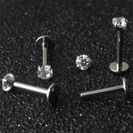 Labret Lip Piercing Sieraden 30 pcslot Crystal Zirkoon G23 Oor Kraakbeen Tragus Stud Ring Body 230614