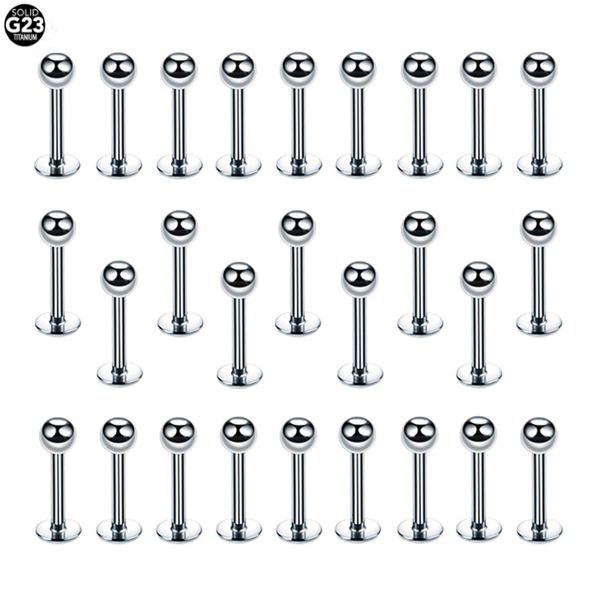 Labret Lip Piercing Bijoux 50 Pcs En Gros Implant Grade À Filetage Extérieur Boucle D'oreille 81012mm Oreille Cartilage 230614