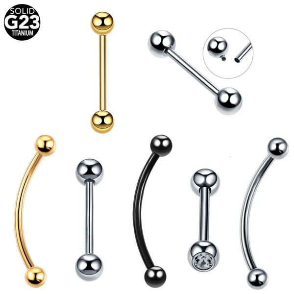 Labret Lip Piercing Bijoux 50Pcslot Courbe Banane Droite Barbell Tongue Anneaux Sourcils Barre Barre Industrielle Helix Cartilage Earrinigs 230802