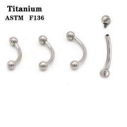 Labret Lip Piercing Sieraden ASTM 36 Wenkbrauw Ringen Intern Schroefdraad Banaan Gebogen Barbell Navel Belly Button Body 16G 6mm 7mm 230802