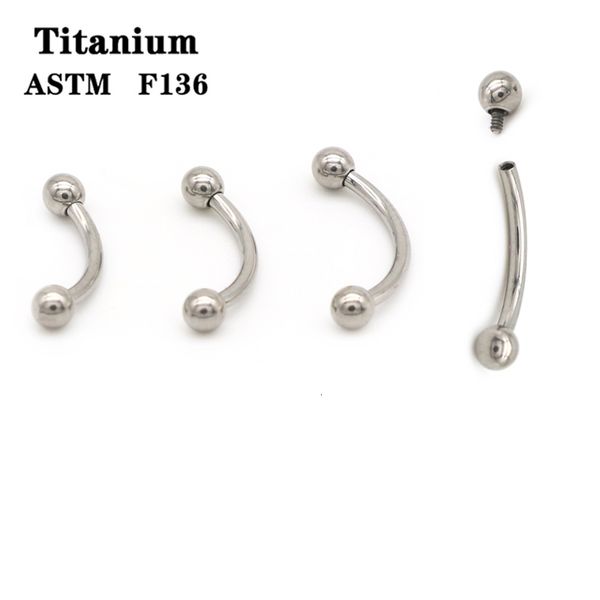 Labret Piercing para labios Joyería ASTM 36 Anillos para cejas Rosca interna Banana Barra curvada Ombligo Cuerpo ombligo 16G 6mm 7mm 230802