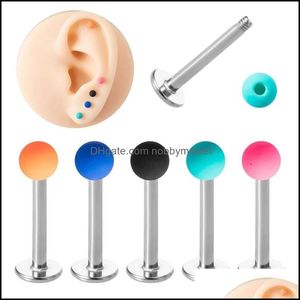 Labret Lip Piercing sieraden body labret ringbar chirurgisch stalen oorbuier kraakbeen lob oorrang tragus voor vrouwen drop levering 2021 rthka