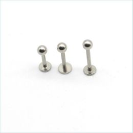 Labret lèvre Piercing bijoux Labret anneau lèvre Stud barre acier 16 jauge corps bijoux liage Tragus Piercing menton Mjfashion Dhdwp7083036