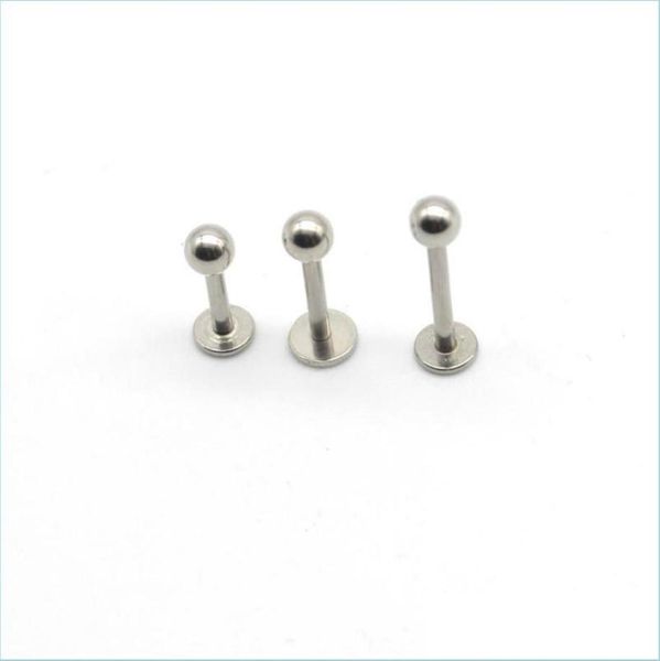 Labret lèvre Piercing bijoux Labret anneau lèvre Stud barre acier 16 jauge corps bijoux liage Tragus Piercing menton Mjfashion Dhdwp7083036