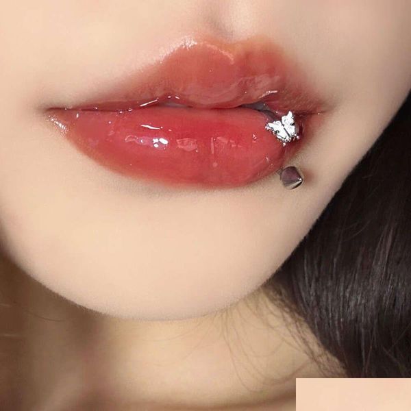 LIP LIP LIP LIP LIVENCE Little Bear Gras Butterfly Titanium Steel Ring Spicy Girl Nail Instagram Sweet Cool Pure Désure Style S Dhxha