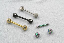 Labret Lip Piercing Bijoux LOT50pcs Acier Langue Anneau Bar Mamelon Barbells Corps 14G16mmx14mmx55mm Arrivé 230906