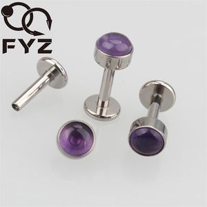 Labret Lip Piercing Bijoux Pierre Naturelle À Filetage Intérieur G23 14g 16g R Oreille Cartilage Helix Stud Corps 230802