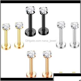 Lèvre Labret Piercing bijoux chirurgical en acier inoxydable sourcil lèvre Captive Perle de perle Piercing Tragus Cartilage de boucles d'oreille Dhfq0