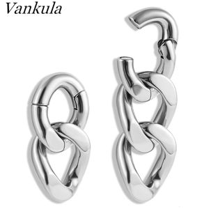 Labret Lip Piercing Bijoux Vankula 2PCS 6mm Chaîne Oreille Poids Cintres Bouchons Expander En Acier Inoxydable Boucle D'oreille Homme Mode Cadeau 230809