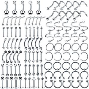 Bijoux de perçage de lèvres Labret Wholesale 110pcslot en acier Body nez anneaux du ventre du ventre épi tragus piercing 16g 230614