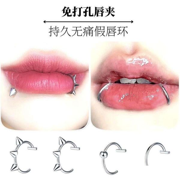 LIP LIP LIP PIERCING BIJOURS WOLF TRODS THOS SPICY GIRL DIVE Nail Punching Pouleur pas de tombant en acier en acier faux